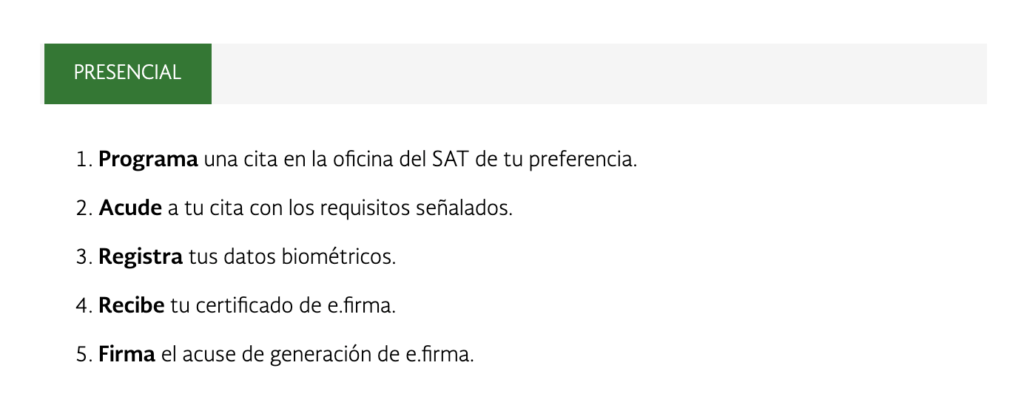Obtén tu certificado de e.firma (antes Firma Electrónica) presencial